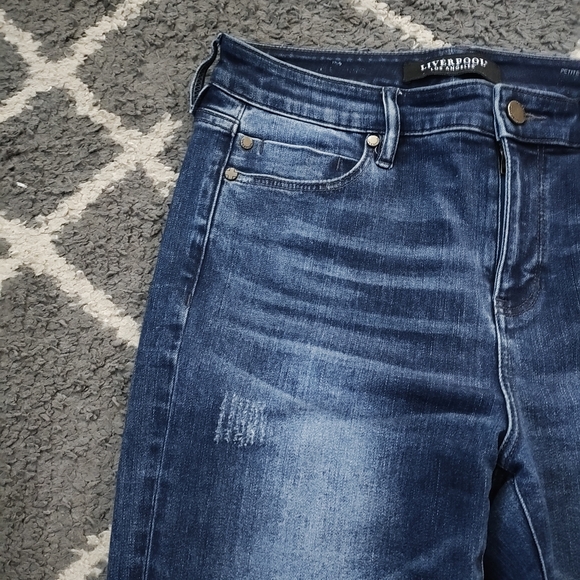 LIVERPOOL Los Angeles PETITE Penny Distressed Ankle Skinny Size 8P - Picture 5 of 11